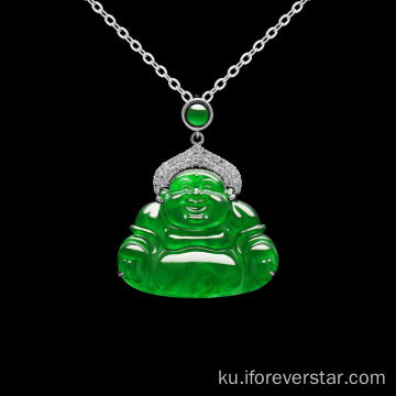 Jade dikenî Buddha Pendant Chinese Klasîk